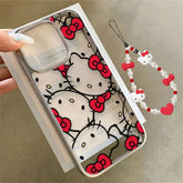 Hello Kitty Red Strap Full Screen Kawaii Case for iPhone